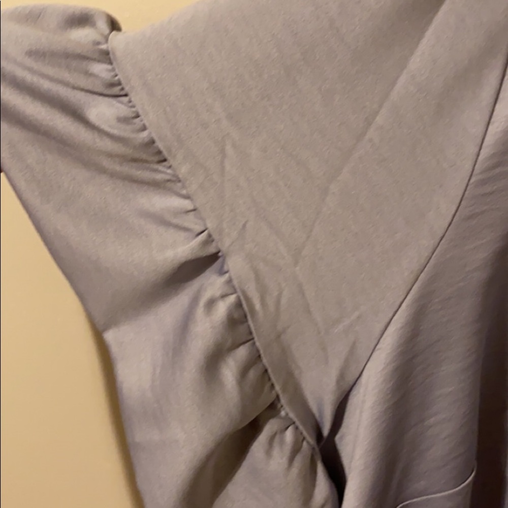 Cute Lavendar Ruffle Sleeve Blouse
